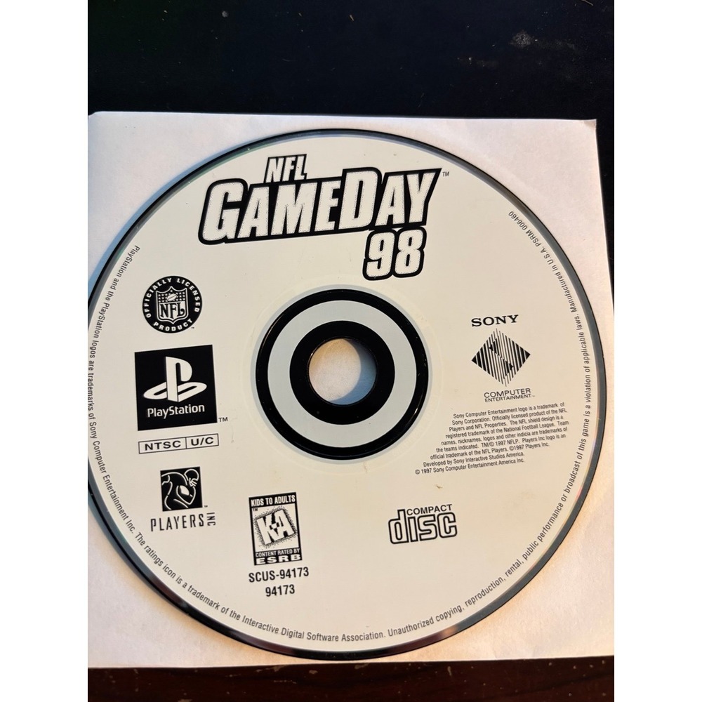 NFL GameDay 98 PS1 Sony PlayStation 1 - Disc Only